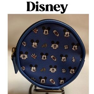 EUC Disney Mickey Mouse Round Blue Coin Purse!